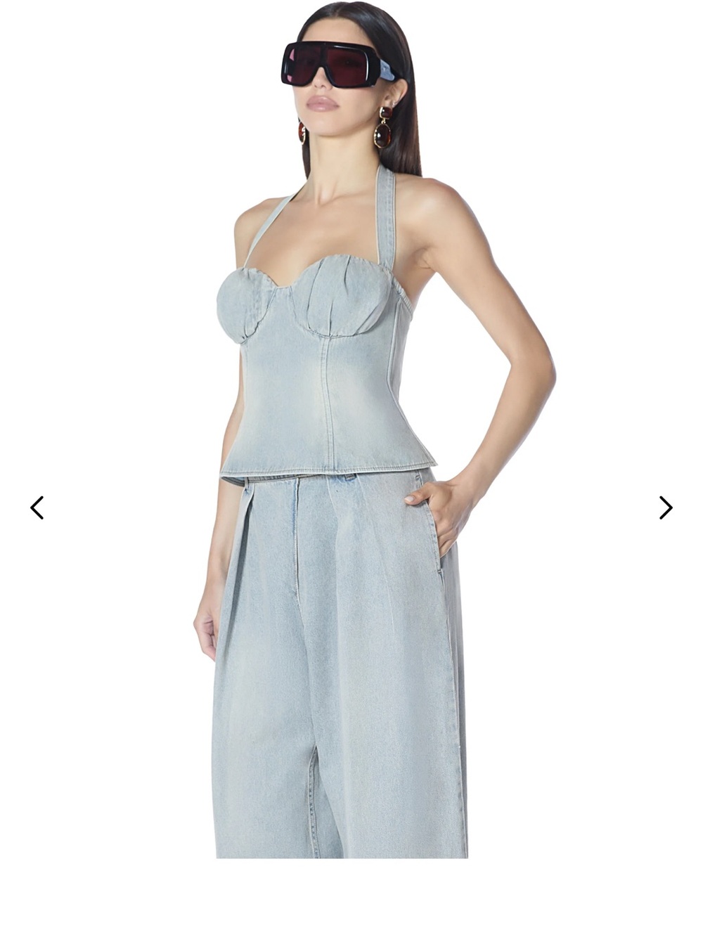 AFRM Rubee Denim Bustier Top